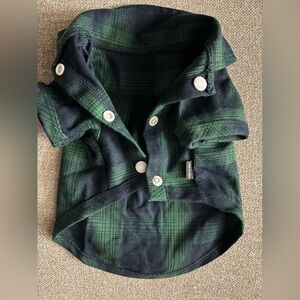 Green Plaid Dog Shirt-XXS